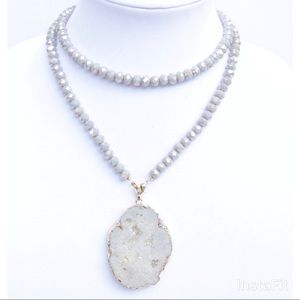 KatherineMdesigns Druzy Agate Pendant Necklace
